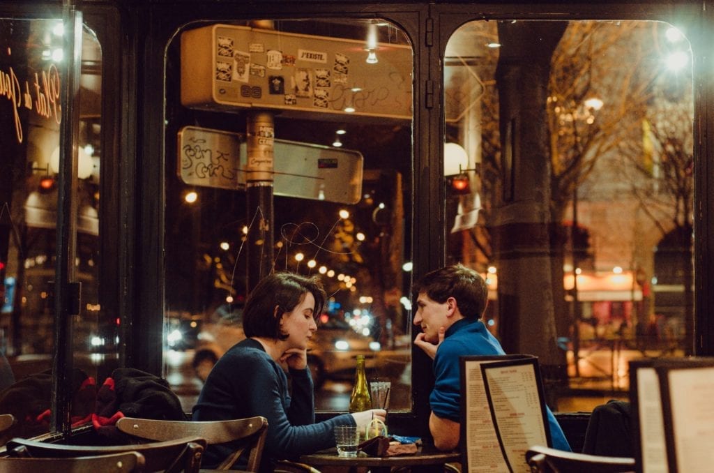 A photo of a couple on a date in New York City